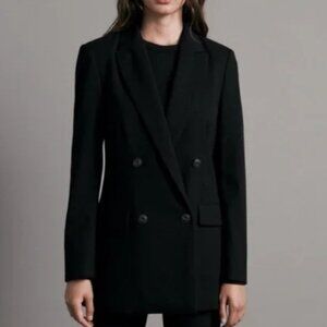 Rag & Bone ICONS Andie Classic Fit Twill Wool Blend Blazer Black Size 2 NWT